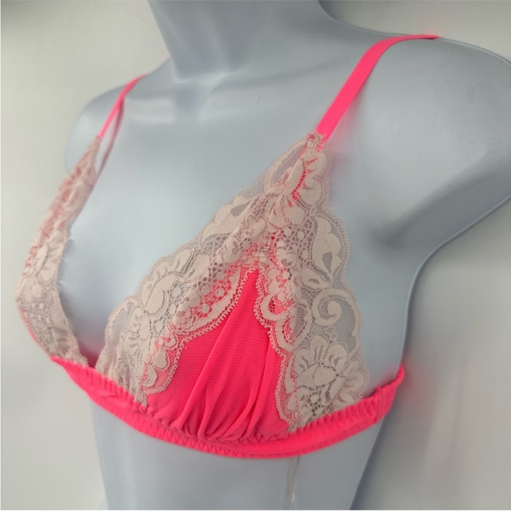 Free People x Hah On The Double Bralette Bubblegum Pink Neon XS New with Tags - Picture 9 of 13